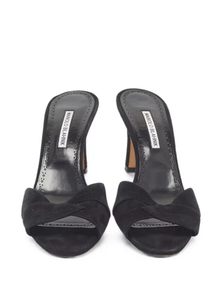 Sandale Manolo Blahnik din piele de căprioară negru