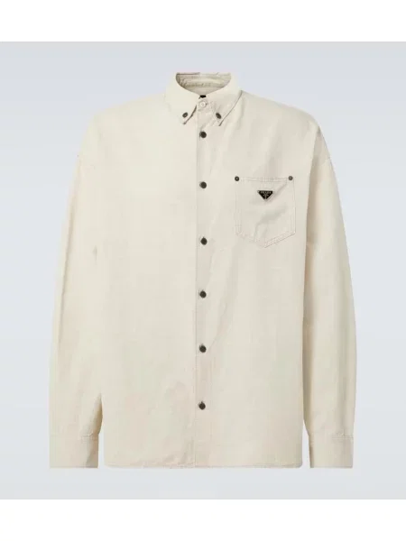 Lanena srajca Prada bež