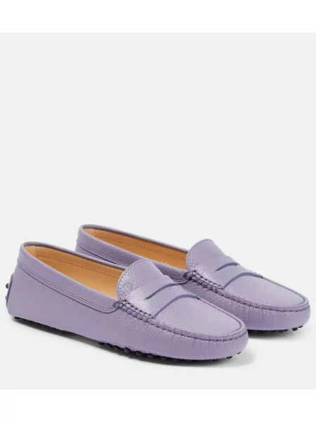 Pantofi loafer Tod's din piele violet