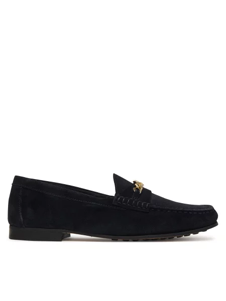 Μοκασίνια Tommy Hilfiger Th Chain Suede Loafer Σκούρο μπλε