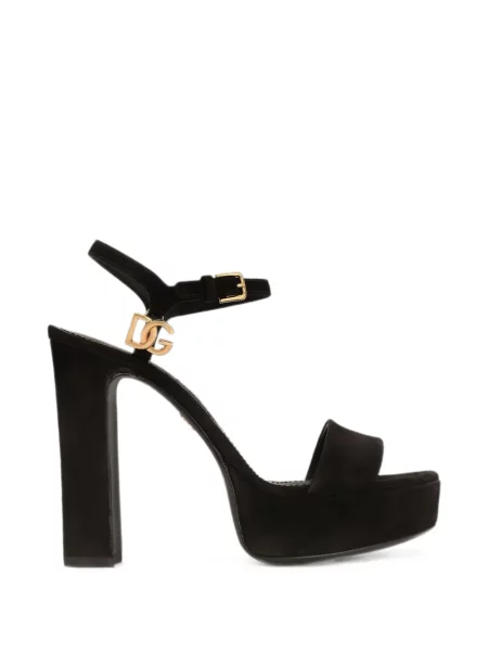Sandale Dolce & Gabbana din piele de căprioară cu platformă negru