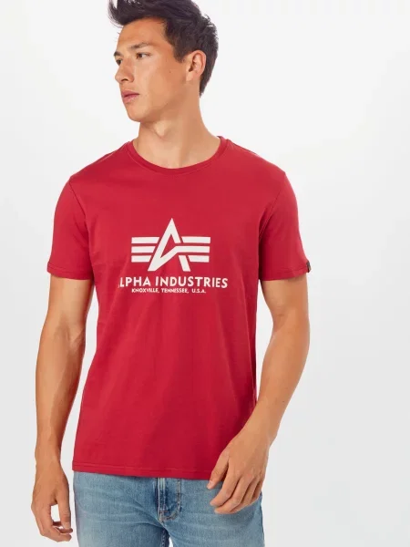 ALPHA INDUSTRIES Tricou roșu alb