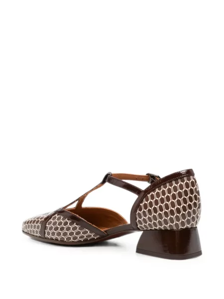 Pantofi cu toc Chie Mihara cu imagine cu imprimeu geometric maro