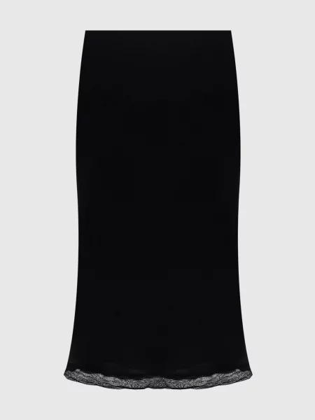 Спідниця міді з шовку Toteme чорна