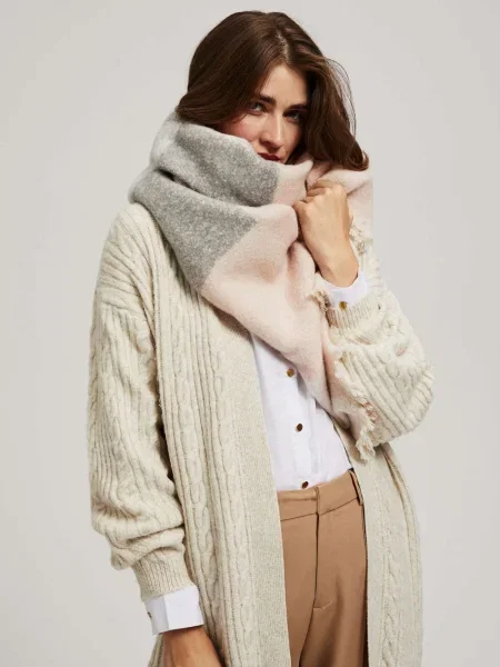 Fular Marisse în carouri gri