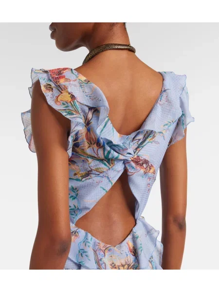 Rochie maxi Etro cu imagine albastru