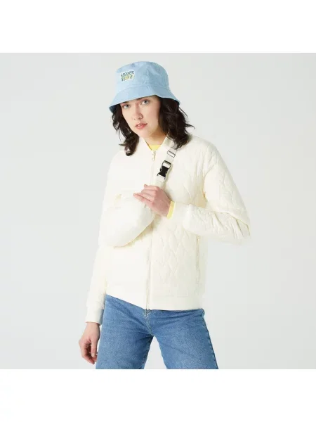 Lacoste Kurtka Bomber Z Kołnierzykiem biały