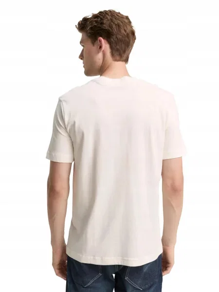 KOSZULKA T-SHIRT TOM TAILOR KOSZULKA Z LOGO KREMOWA beżowa