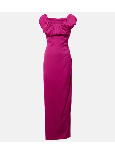 Długa sukienka maxi Vivienne Westwood drapowana z bursztynem różowa