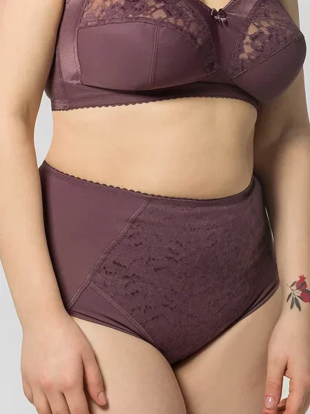 Женские трусы слип с высокой посадкой коричневі