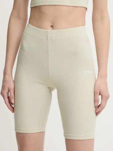 Къс панталон La Mania LIMI с изчистен дизайн с висока талия LIMI зелено