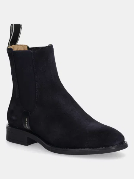 Gant botine din piele intoarsa Fayy marin cu plat albastru