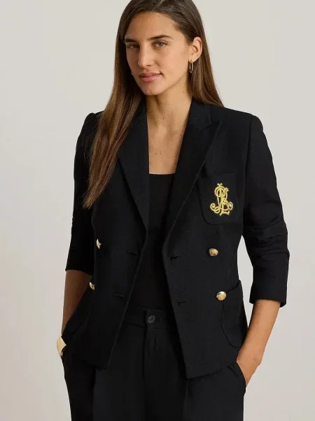 Lauren Ralph Lauren sacou cu două rânduri de din cu negru