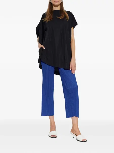Top Pleats Please Issey Miyake cu volane negru