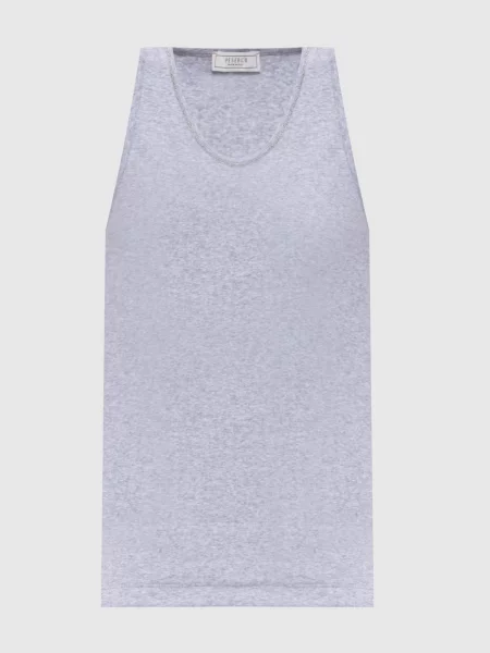 Меланжевий топ в рубчик Peserico сірий