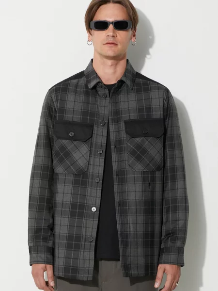 Куртка Neil Barett LOOSE BICOLOR FLAP POCKET PADDED перехідна сірий