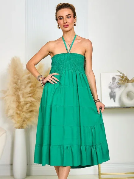 Obleka midi obleka Resti nad koleni bela