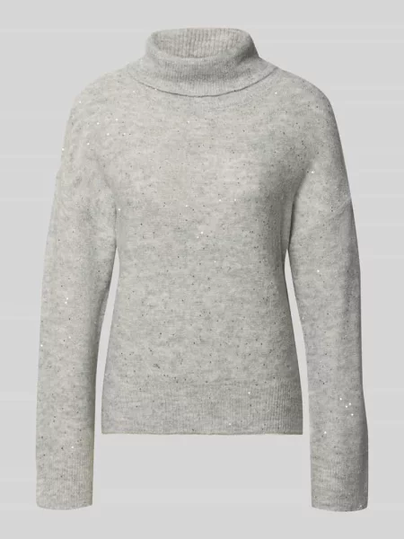 Golf o kroju oversized z cekinowym obszyciem model ‘ARIZONA LS SEQUINS’ Only