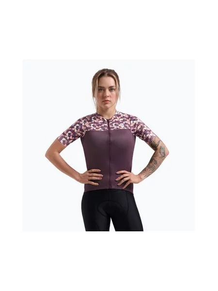 Велофутболка Rogelli Essential Graphic бордова/кораловий бордова