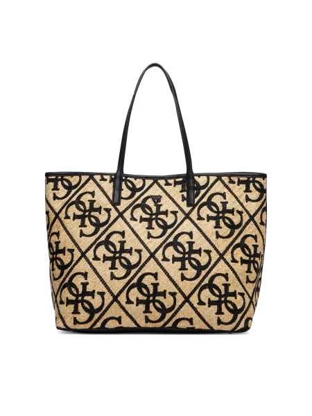 GUESS Shopper táska KIRSTEN cappuccinobarna fekete