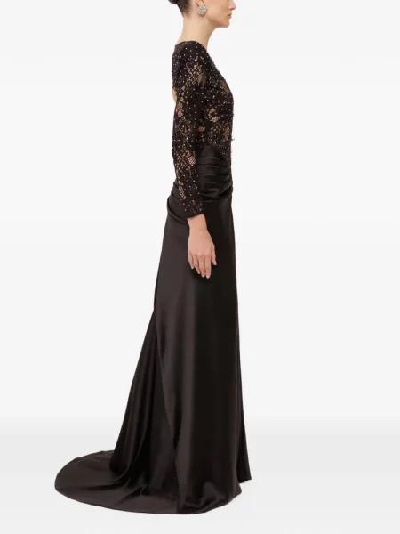 Rochie maxi Nissa din satin negru