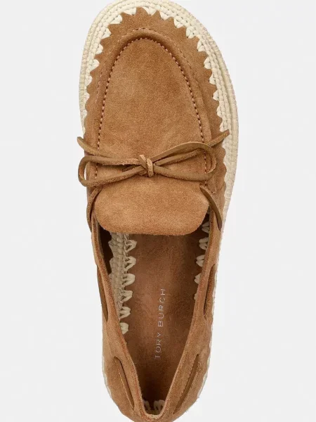 Velúr espadrilles Tory Burch barna