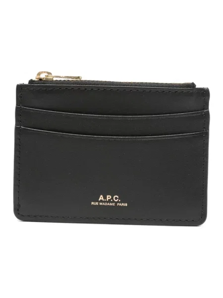 A.P.C. portfel skórzany porte-carte paris czarny