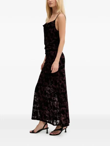 Rochie maxi Gestuz cu model floral de costum negru