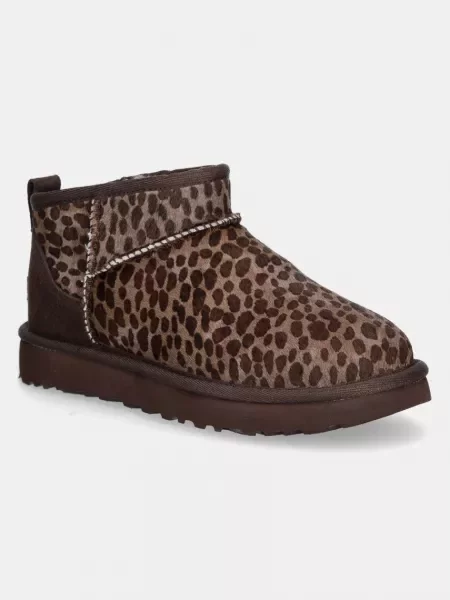 Pantofi Ugg clasici de lână cu model leopard negru