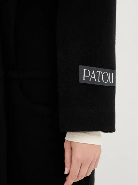 Шерстяное пальто Patou черное