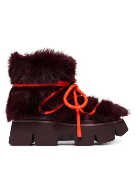United Nude Śniegowce Stomper Fur Boot Bordowy