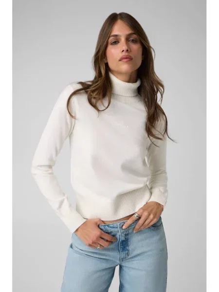 Guess Jeans Sweter Biały beżowy