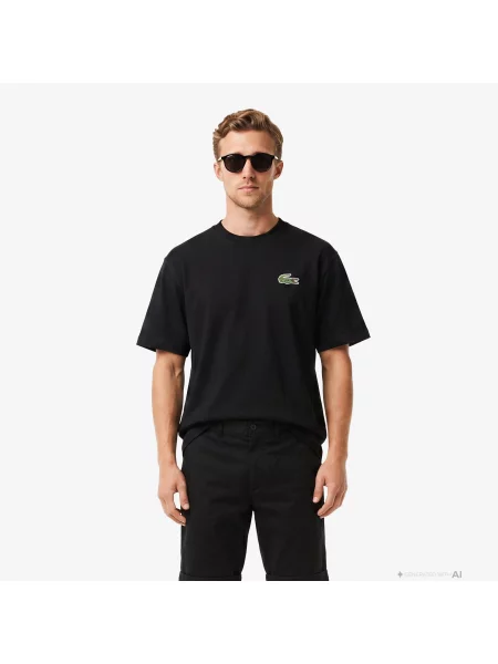 Lacoste T-Shirt O Kroju Oversize czarna