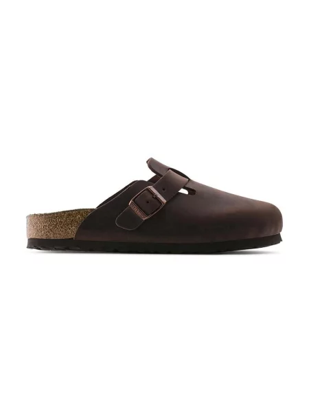Kožené šľapky Birkenstock Boston SFB hnedá