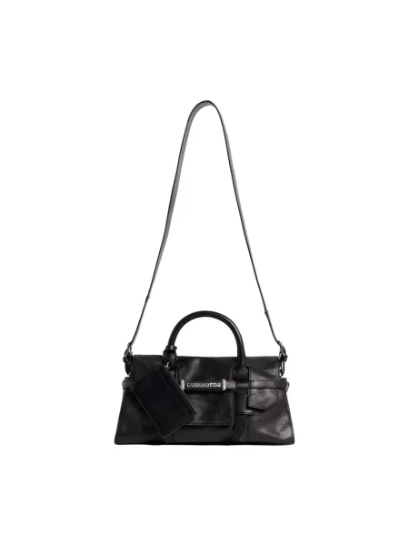 Torebka Dsquared2 skórzana czarna