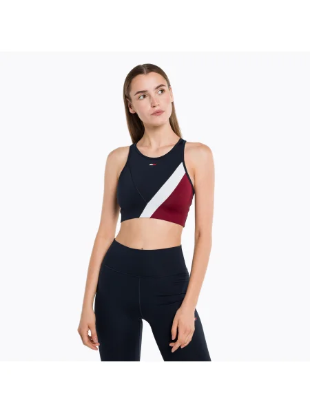 Tommy Hilfiger Mid Intensity Rwb Colour-Block син фитнес сутиен черно