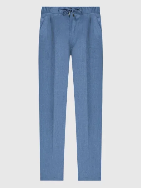 Штани з гравіюванням логотипа з вовни Enrico Mandelli сині