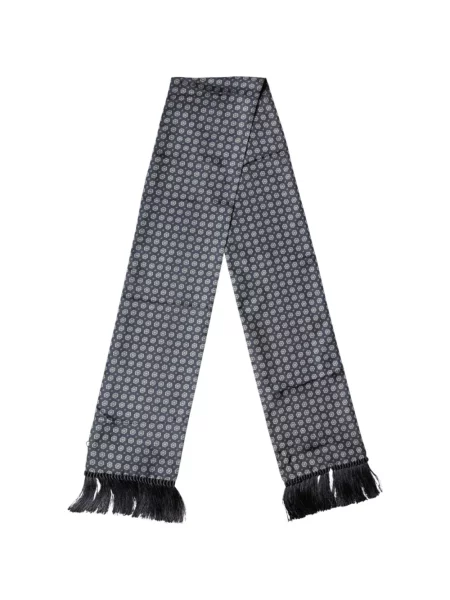 Fular Dolce & Gabbana cu franjuri cu imprimeu geometric albastru