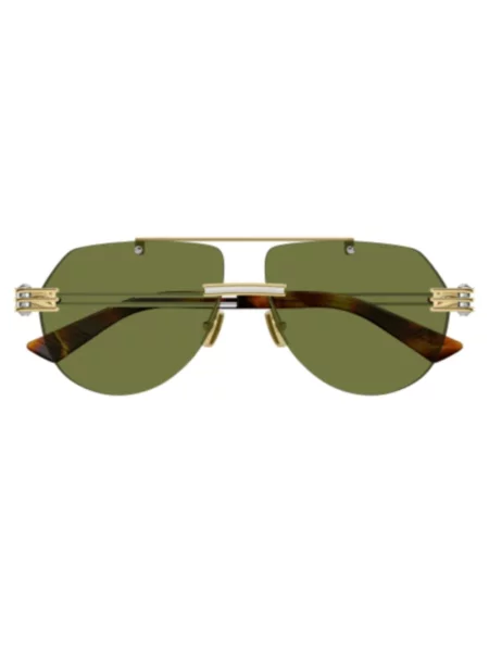 Bottega Veneta okulary złoty szare