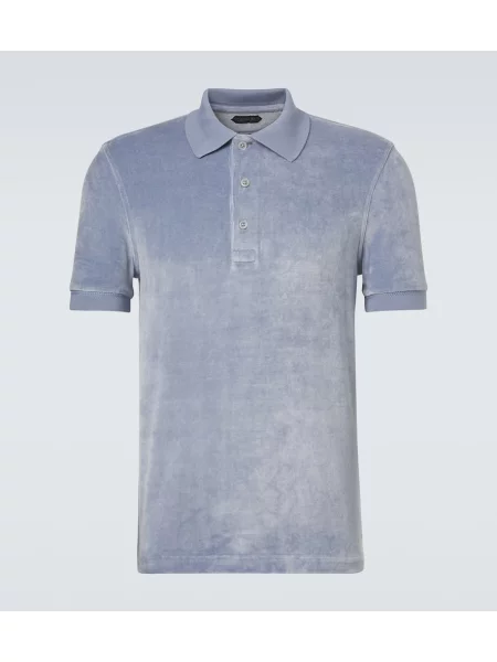 Polo Tom Ford de catifea albastru