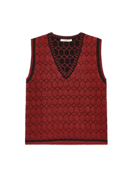 Sweter Maliparmi żakardowy czerwony