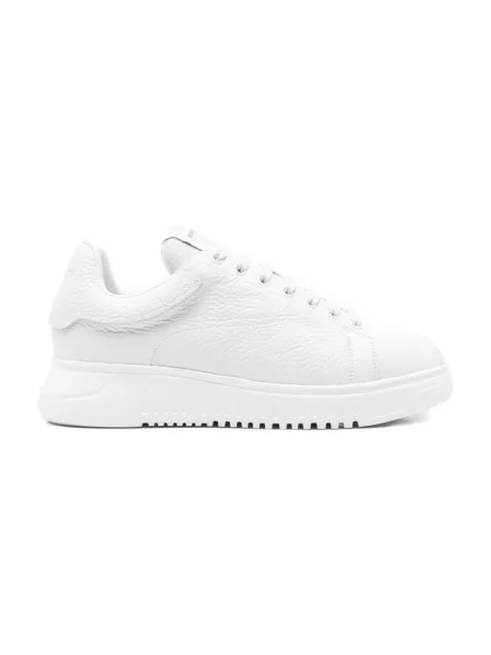 Sneakersy Emporio Armani bez obcasa wiązane białe