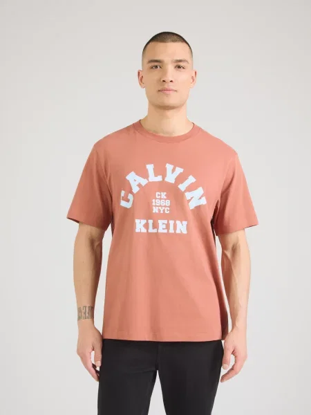 Calvin Klein Jeans Tričko COLLEGE pastelovo / lososová modrá