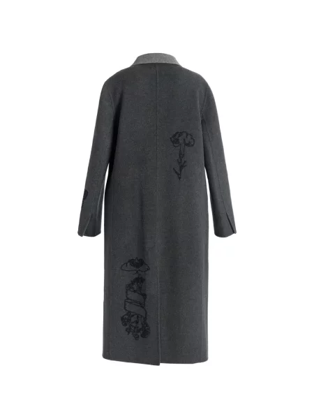 Palton Erdem cu broderie gri