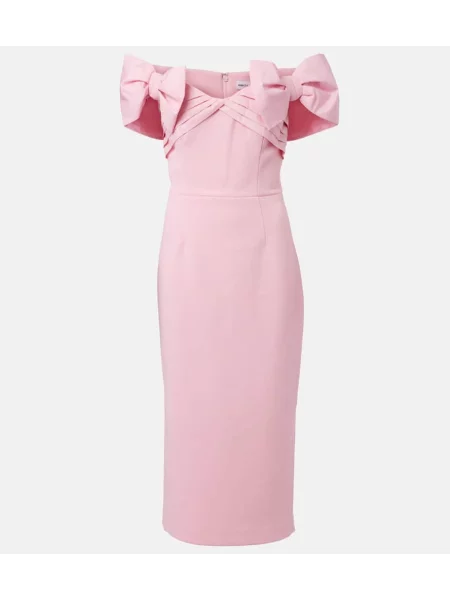 Sukienka midi Rebecca Vallance z kokardką do kolan garniturowa różowa