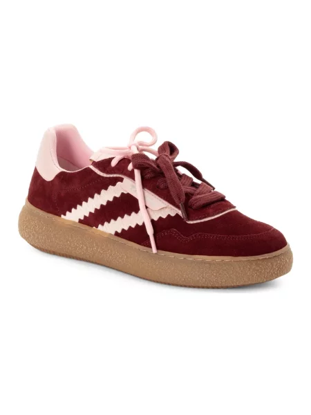 Sneakersy Tamaris sznurowane skórzane czerwone