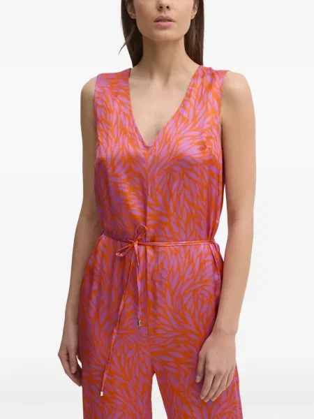 Kombinezon La Petite Française s cvjetnim printom s printom s V-izrezom ružičasta