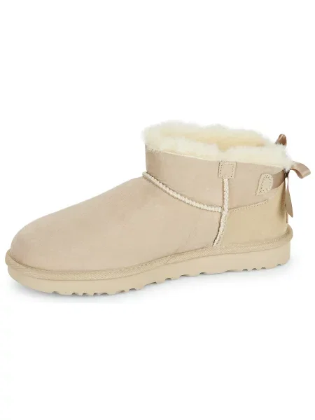 Pantofi Ugg cu funde din piele bej