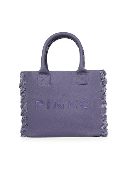 Shopperka Pinko płócienna niebieska