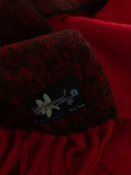 Fular Paul Smith cu franjuri roșu